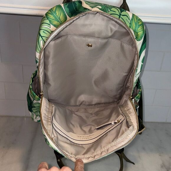 Radley London Maple Cross Palm Print Medium Zip Top Backpack Green White Gold main image 11
